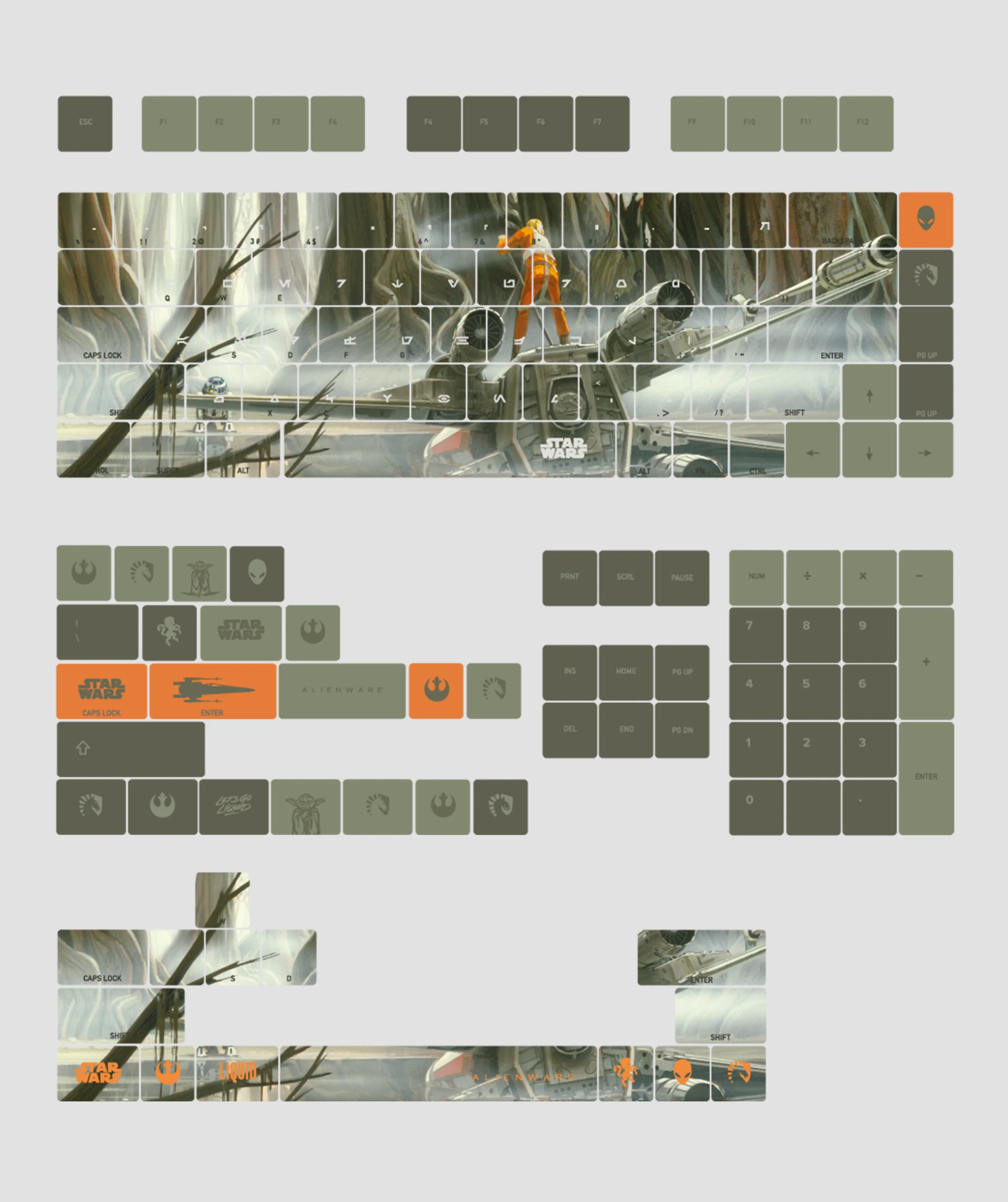 TEAM LIQUID | STAR WARS™ DAGOBAH GRAPHIC KEYCAP SET - Image 4